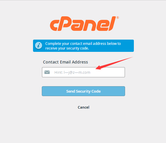 cpanel填写邮箱界面